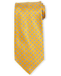 Желтый шелковый галстук с цветочным принтом