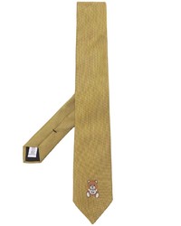 Мужской желтый шелковый галстук от Moschino