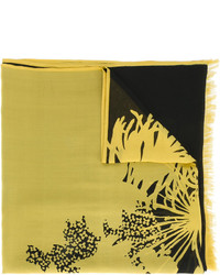 Женский желтый шелковый шарф с принтом от Dries Van Noten
