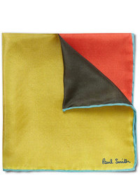 Мужской желтый шелковый шарф с принтом от Paul Smith