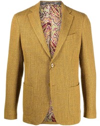 Мужской желтый шерстяной пиджак от Etro