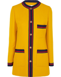 Женский желтый шерстяной пиджак от Gucci