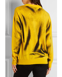 Женский желтый шерстяной свитер с принтом от Moschino