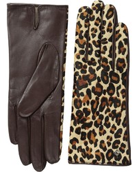 Замшевые перчатки с леопардовым принтом