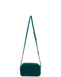 Зеленая бархатная сумка через плечо от Gucci