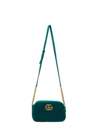 Зеленая бархатная сумка через плечо от Gucci