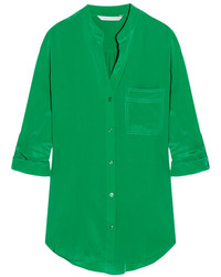 Зеленая блуза на пуговицах от Diane von Furstenberg