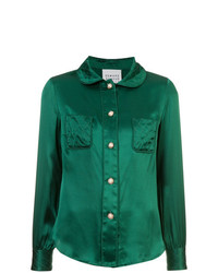 Зеленая блуза на пуговицах от Edward Achour Paris