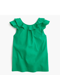 Зеленая блузка с рюшами