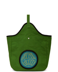 Зеленая большая сумка из плотной ткани