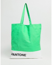 Зеленая большая сумка из плотной ткани от Bershka