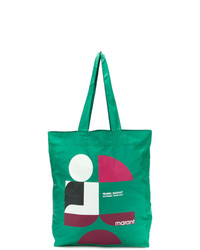 Зеленая большая сумка из плотной ткани от Isabel Marant