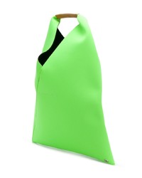 Зеленая большая сумка из плотной ткани от MM6 MAISON MARGIELA