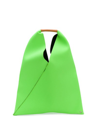 Зеленая большая сумка из плотной ткани от MM6 MAISON MARGIELA
