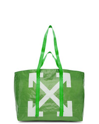 Зеленая большая сумка с принтом от Off-White