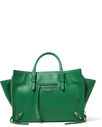 Зеленая большая сумка с рельефным рисунком от Balenciaga