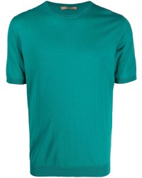 Мужская зеленая вязаная футболка с круглым вырезом от Nuur