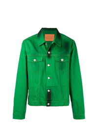 Зеленая джинсовая куртка