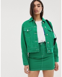 Женская зеленая джинсовая куртка от Missguided