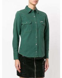 Женская зеленая джинсовая рубашка от Calvin Klein Jeans