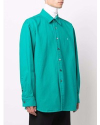 Мужская зеленая джинсовая рубашка от Raf Simons