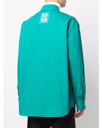 Мужская зеленая джинсовая рубашка от Raf Simons
