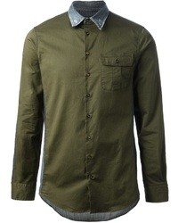 Мужская зеленая джинсовая рубашка от DSquared