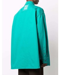 Мужская зеленая джинсовая рубашка от Raf Simons