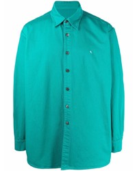 Мужская зеленая джинсовая рубашка от Raf Simons