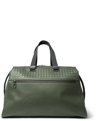 Мужская зеленая дорожная сумка из плотной ткани от Bottega Veneta