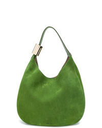 Зеленая замшевая большая сумка