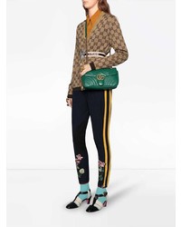 Зеленая замшевая сумка через плечо от Gucci