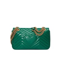 Зеленая замшевая сумка через плечо от Gucci