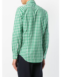 Мужская зеленая классическая рубашка в клетку от Etro