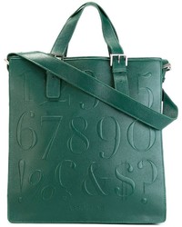 Зеленая кожаная большая сумка от Assouline