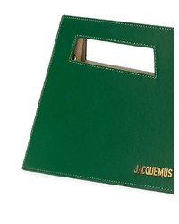Зеленая кожаная большая сумка от Jacquemus