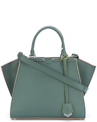 Зеленая кожаная большая сумка от Fendi