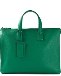 Мужская зеленая кожаная большая сумка от Fendi
