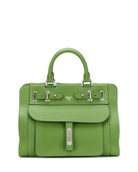 Зеленая кожаная большая сумка от Fontana