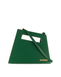 Зеленая кожаная большая сумка от Jacquemus