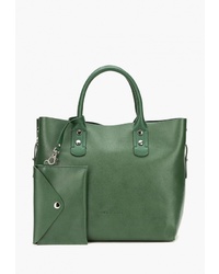 Зеленая кожаная большая сумка от Jane's Story