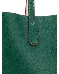 Зеленая кожаная большая сумка от Tory Burch