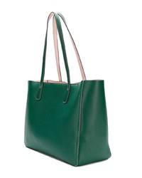 Зеленая кожаная большая сумка от Tory Burch