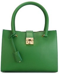Зеленая кожаная большая сумка от Salvatore Ferragamo