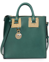 Зеленая кожаная большая сумка от Sophie Hulme