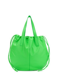 Зеленая кожаная большая сумка от Victoria Beckham