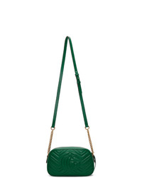Зеленая кожаная стеганая сумка через плечо от Gucci