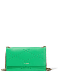 Женская зеленая кожаная стеганая сумка от Lanvin