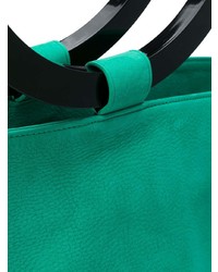 Зеленая кожаная сумка-мешок от Simon Miller