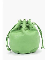 Зеленая кожаная сумка-мешок от D.Angeny